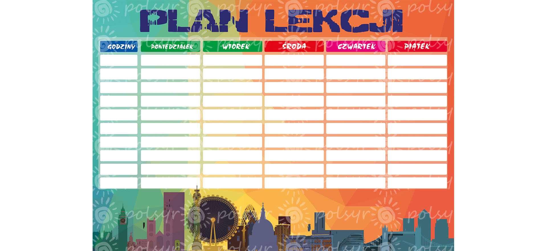 Plan lekcji  A4 (1szt.) Polsyr D